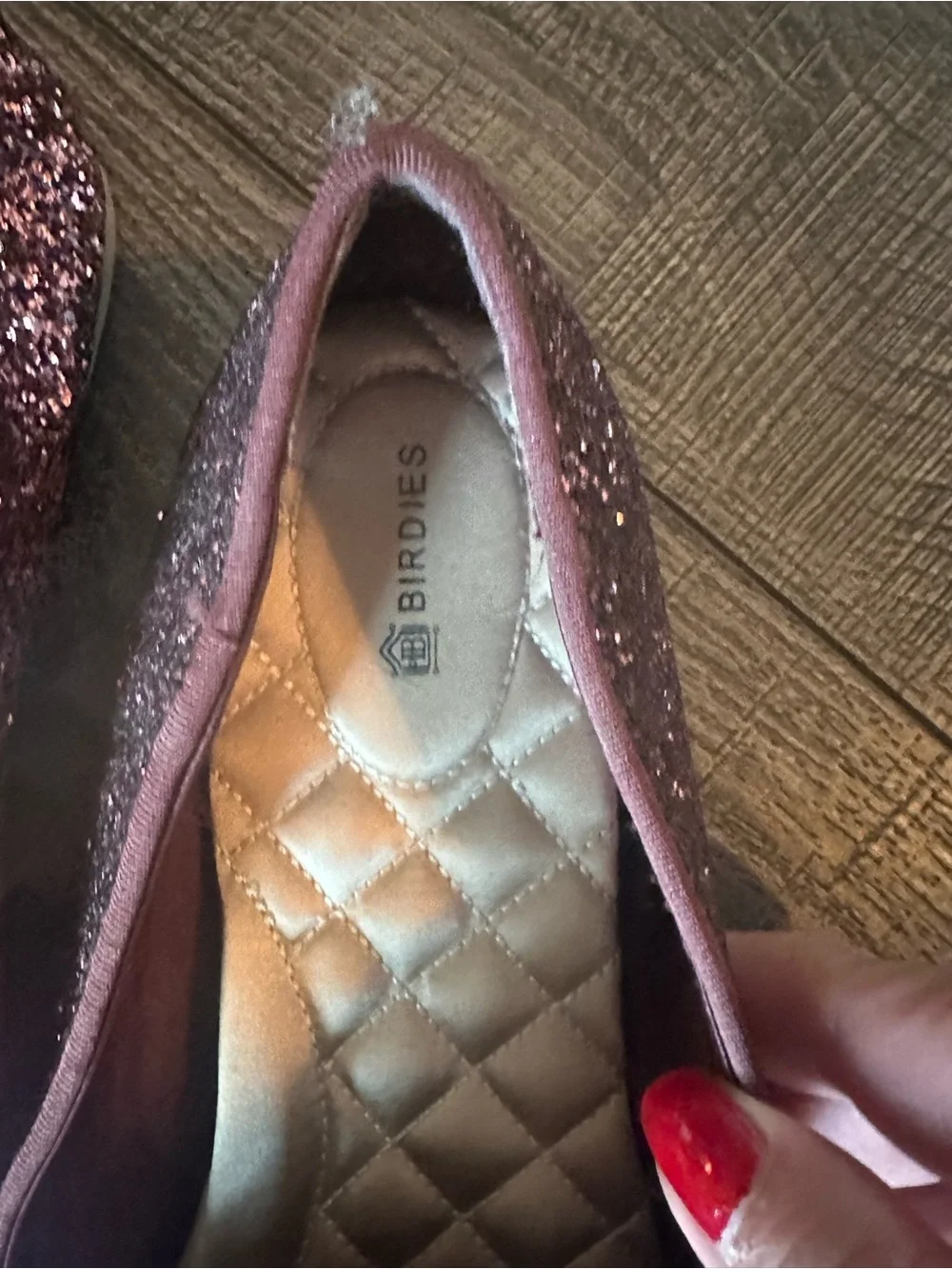 Birdies Rose Glitter Slip-On Loafers